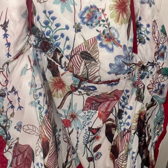 Desigual Red Patterned Puffy Winter Jacket Size S - Picture 6 of 6